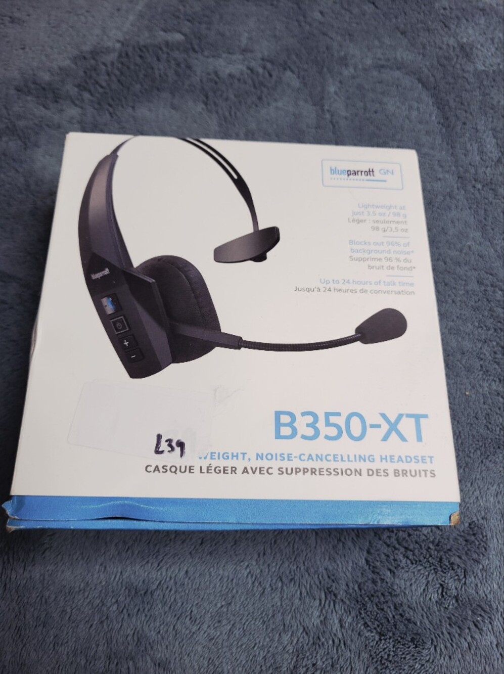 Blue Parrott B350-XT Black Lightweight Noise-Cancelling Headset New